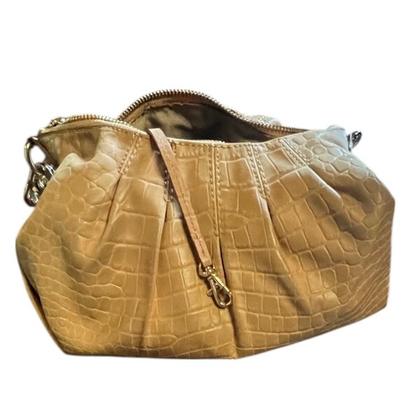 Michael Kors Leather Camel Shoulder Bag Purse w/Medallion & Matching Wallet - Picture 8 of 16